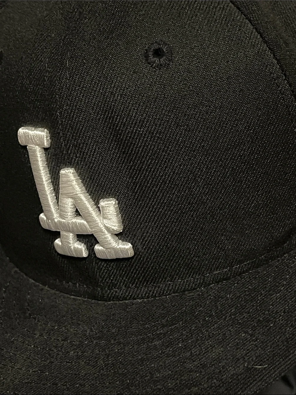 New Era Black Cap with White LA Logo